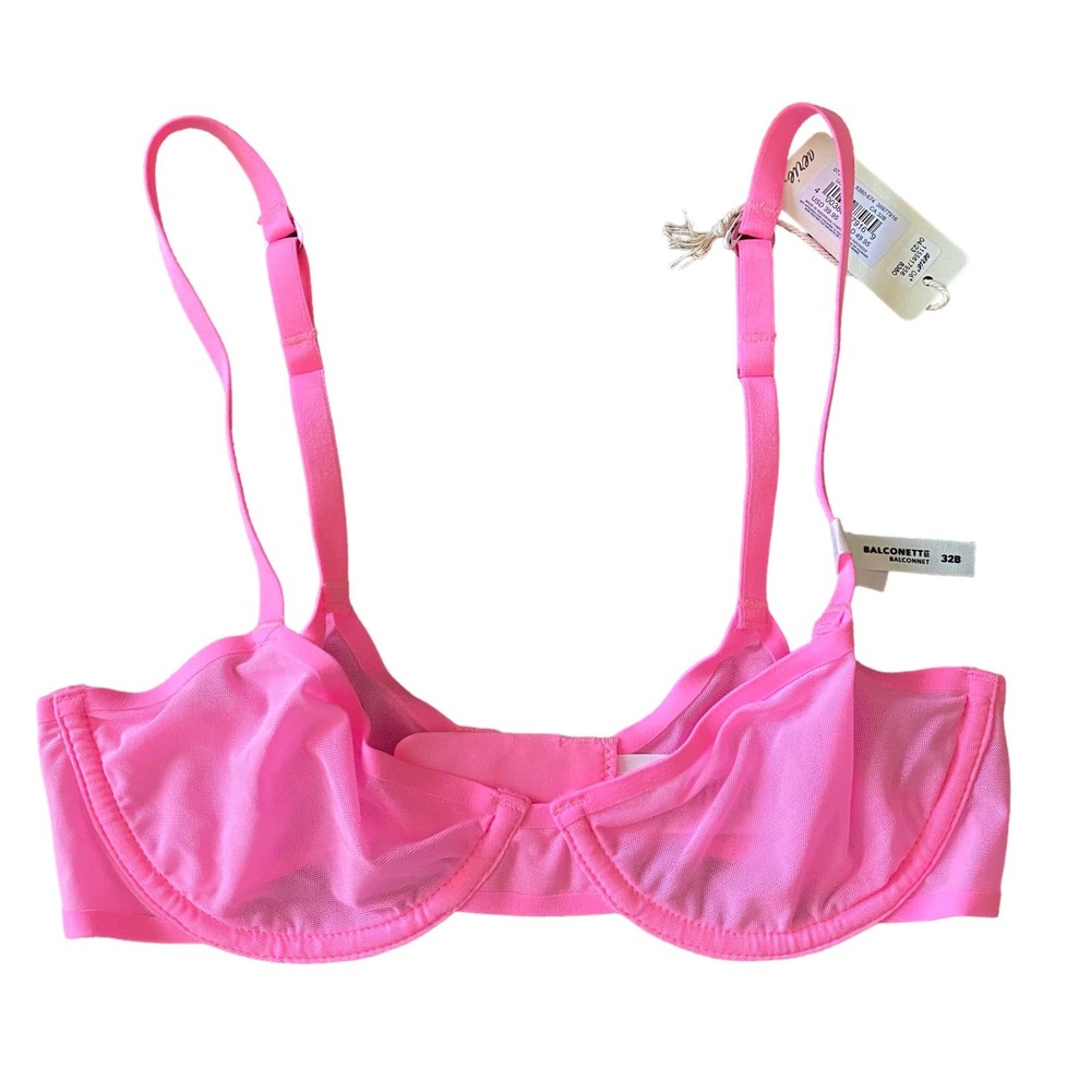 NWT Aerie Smoothez Balconette Unlined Bra Bright Pink 32B